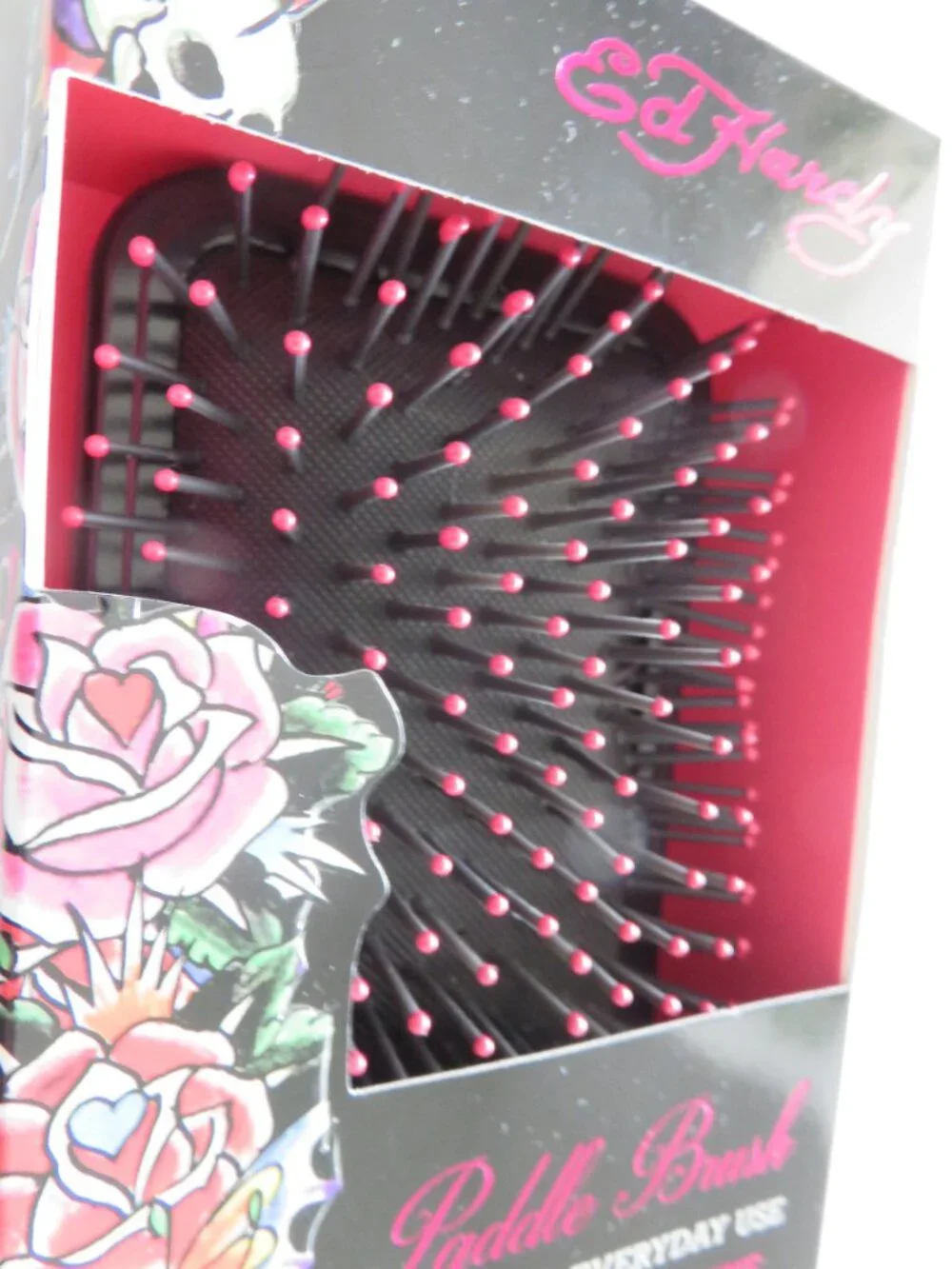 (#132) ED HARDY Paddle W Stickers Hair Brush - Picture 4 of 7